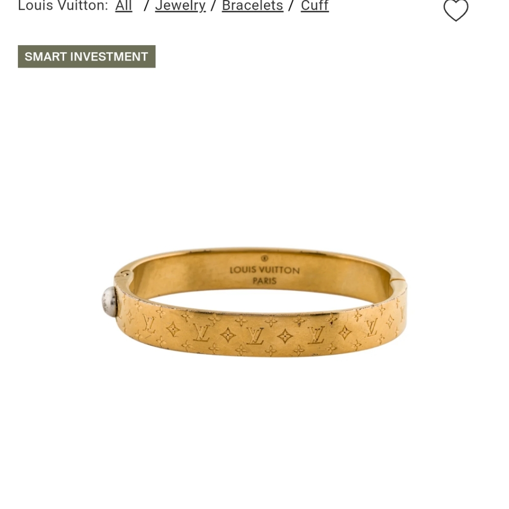 Loui Vuitton Nanogram Cuff Authentic ITALY M00251 LE1118